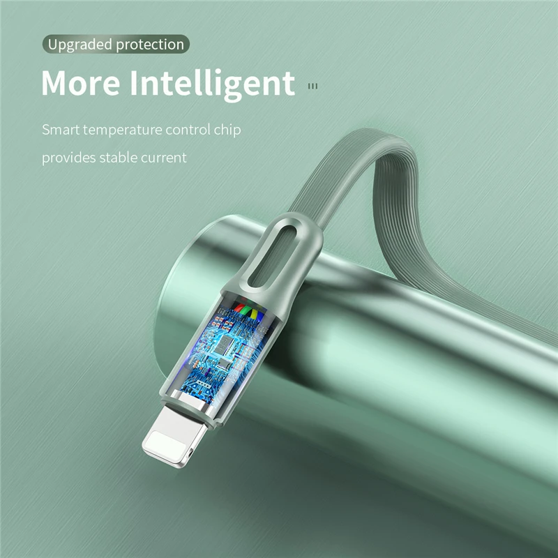  ROCK 2.4A USB Kabel Für iPhone X XS MAX XR 7 8 plus Schnelle Lade Sync Wohnung Kabel Handy ladegerä