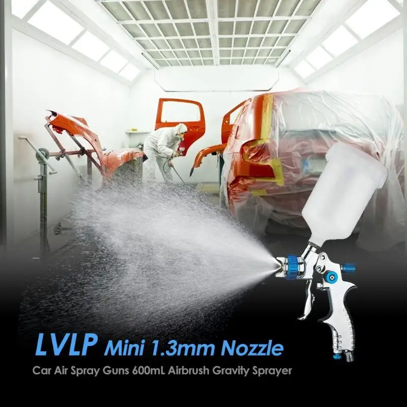LVLP Mini 1.3mm Nozzle Air Spray Guns 600mL Airbrush Gravity Sprayer Car Furniture Painting Spraying Tool aluminum alloy LVLP Mini 1.3mm Nozzle Air Spray Guns 600mL Airbrush Gravity Sprayer Car Furniture Painting Spraying Tool aluminum alloy