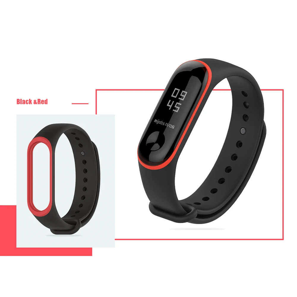 Mi Band 4 3 силиконовый браслет для xiaomi mi band 4 3 браслет чистый двойной цвет сменный ремешок mi band 4 3 ремешки на запястье