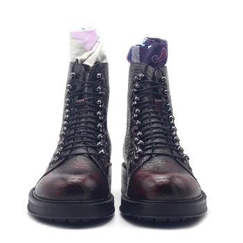 

Classic Lace Up 2020 Ankle Boots Men Genuine Cow Leather British Platform Botas Luxury Top Quality Office Business Shoes