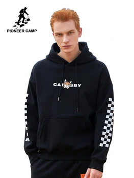 

Pioneer Camp 2019 Little Cat Embroidery Hoodies Men Warm Fleece Thick Hooded Causal Mens Sweatshirts Clothes AWY901498