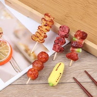 1pc Mini Pretend Play Food Toy Simulation BBQ Miniature For Doll House Kitchen Decoration Crafts Toys For Children 1