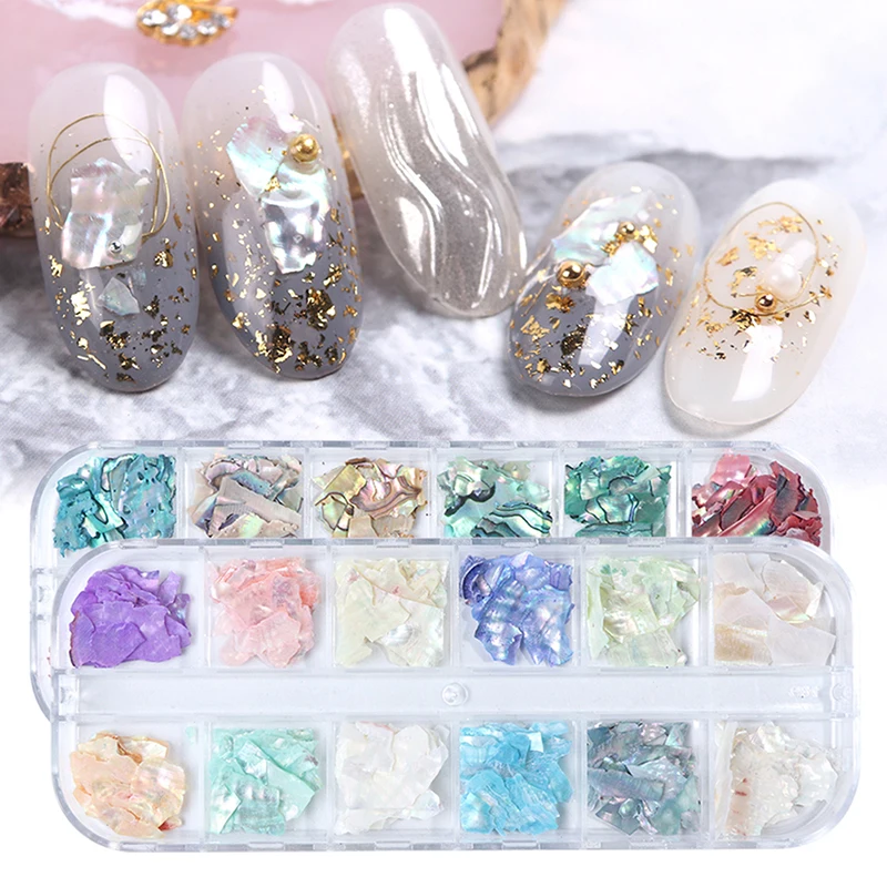 

3D Irregular Mermaid Broken Shell Nail Glitter Sequin Abalone Slice Flake