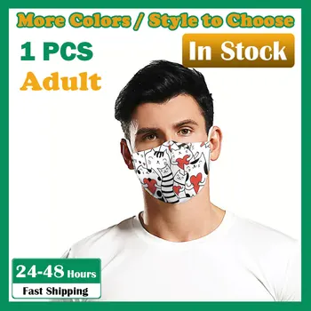 

1pcs mascarilla Cute Cat Printed Masks Safety Air Fog Washable Dustproof Men Women Soft Personal Health Care Masks In Stock