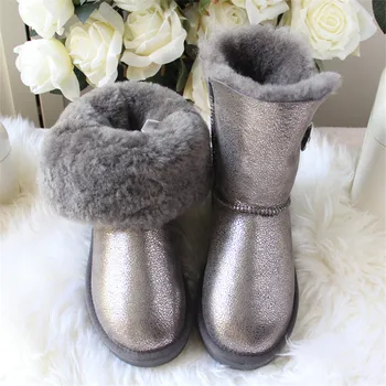 

Top Quality 2019 New Arrival 100% Natural Fur Genuine Sheepskin Women's Snow Boots Winter Warm Shoes Warm Wool Woman Boots