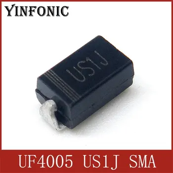 

100Pcs/Lot UF4005 US1J SMA DO-214AC 1A 600V ultra-fast recovery Diode Sale