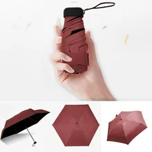 Mini Pocket Umbrella Folding Sun Umbrellas Parasol Sun Foldable Small Umbrella Candy Color Traveling Rain Gear Rainy Day