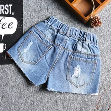 INS/детская одежда в Корейском стиле; Новинка года; летняя одежда для девочек; джинсовые шорты; детские ковбойские брюки