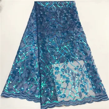

African Lace Fabric 2019 High Quality Lace Lace Fabric French Sequins Net Tulle Fabric Nigerian Laces For Wedding Dress jy82-309