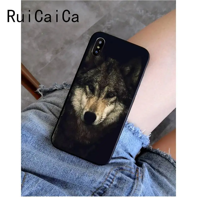 RuiCaiCa черный мягкий чехол для телефона с крутым волком для iPhone 8 7 6 6S Plus X XS MAX 5 5S SE XR 11 11pro 11promax - Цвет: A9