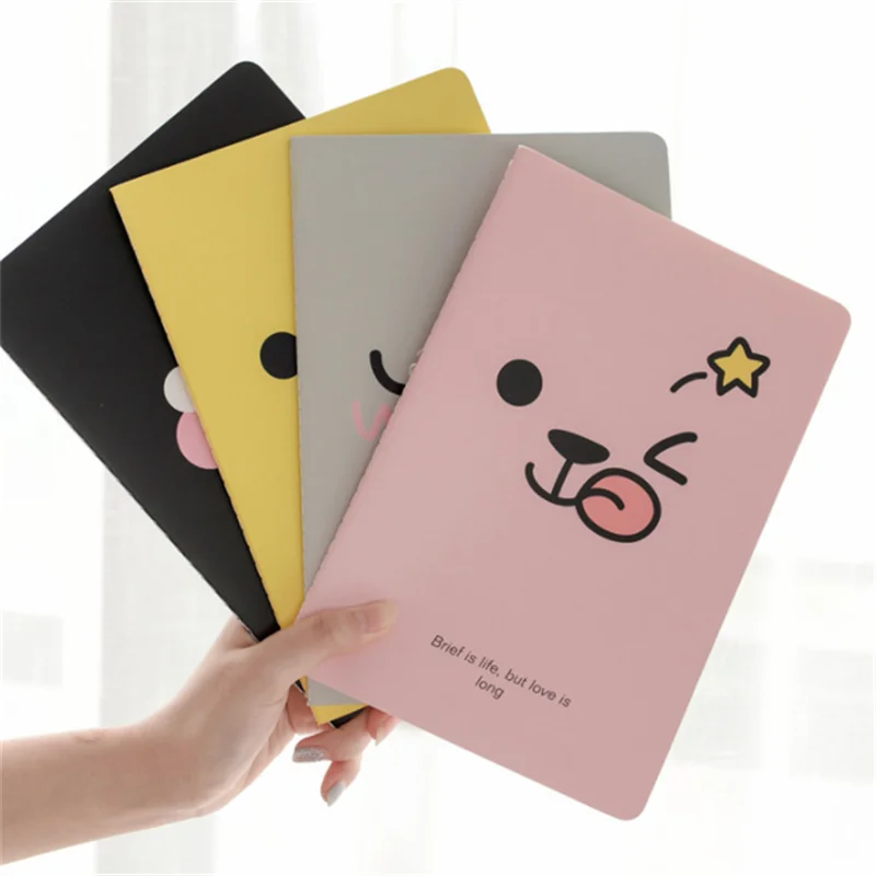 

1Pcs Small Fresh Cartoon Notebook Animal Facial Expression Notepad Diary Writting Paper Cute School Supplies Stationery