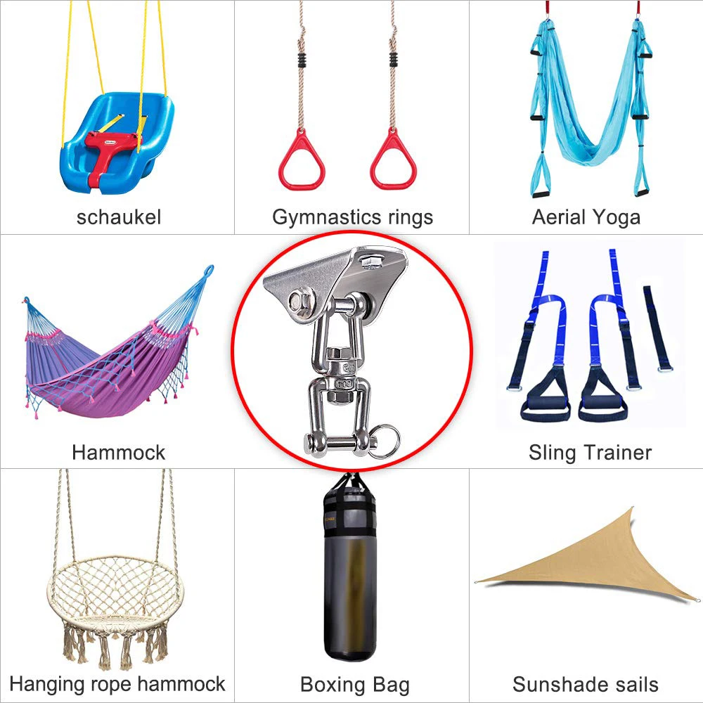 Гамак качели стул крюк из нержавеющей стали гамак фиксированные Аксессуары качели фиксированный диск Вращающийся подвесной комплект для внутреннего/наружного использования