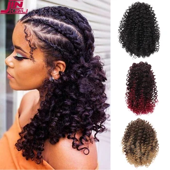

JINKAILI Kinky Curly Extension Drawstring Puff Ponytail Synthetic Clip in Pony Tail African American Hair Extension