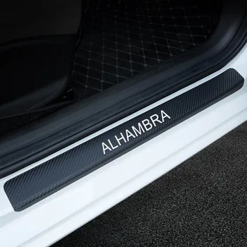 

Car Door Sill Plate Sticker For Seat Alhambra High Quality Anti Scratch Protector Sticker Decal Car Accessories Interior 4Pcs