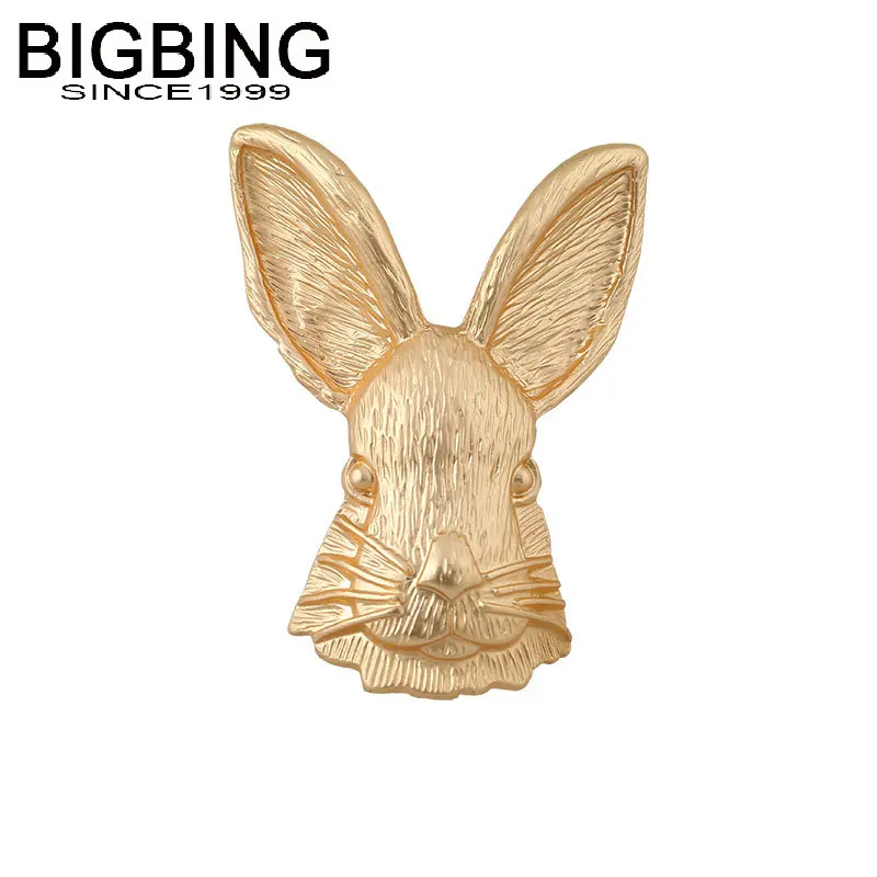 Модные ювелирные украшения Q080 BIGBING модная Золотая брошь в виде головы стерео