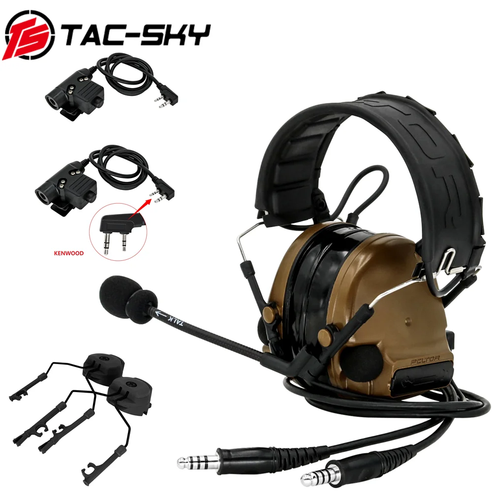 $US $163.76 TAC-SKY new detachable headband dual communication COMTAC III tactical noise reduction headset/U94 PTT/helmet headset bracket CB