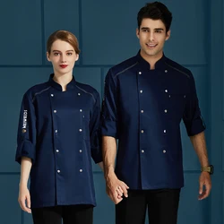 New Men Women Cook Coat Restaurant Catering Kitchen Bakery Hotel Chef Uniform Work Wear Food Service Cooking Sushi Chefs Jacket