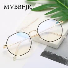 MVBBFJR анти синий луч света блокировка очки для мужчин и женщин игровые многоугольные очки металлическая оправа Мода для компьютера оптические очки