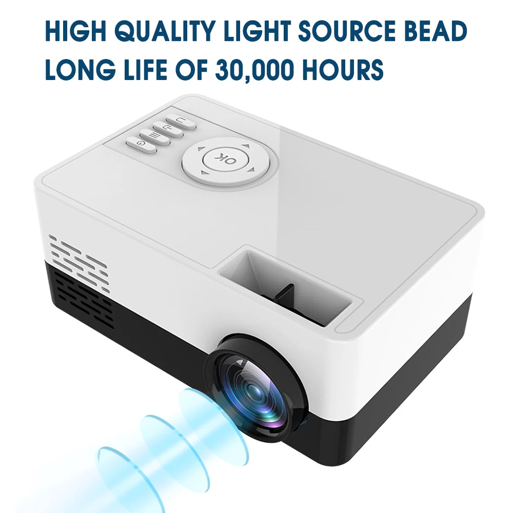 J15 Mini Home Projector Support 1080P AV USB SD Card USB Portable Pocket Beamer Projector For Christmas Gift VS J9