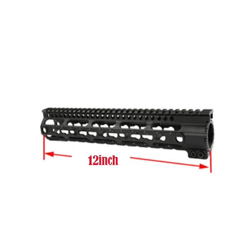 12inch Totrait Tactical " 7" 1" 12" 13. " 15. 25" Handguard Keymod Rail Picatinny Free Float Mount system для страйкбола AEGHunting Black - Цвет: 12inch