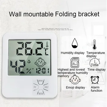 

Mini LCD Screen Multifunction Thermometer Hygrometer Automatic Electronic Temperature Humidity Monitor Clock
