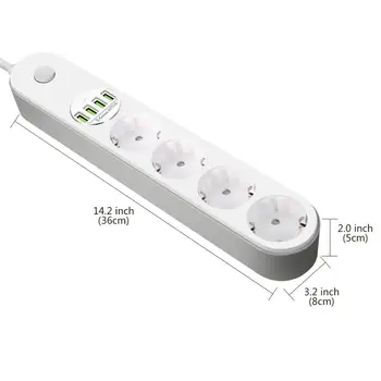

Power strip 4-gang, multiple socket with 4 USB cable, with switch, with USB for smartphones and tablets, at home office