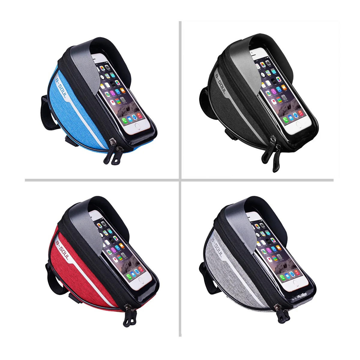 Discount Cycling Bicycle Bike Head Tube Handlebar Cell Mobile Phone Bag Case Holder Screen Phone Outdoor Mount Bags Case For 6.5inch 9