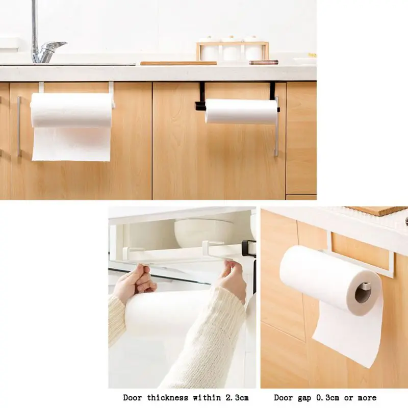 

Iron Roll Paper Rack Kitchen Cupboard Hanging Paper Towel Holder Rack Tissue Cling Film Storage Rack .x x