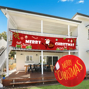 

3*0.5M Merry Christmas Banner Christmas Decorations for Home Outdoor Store Banner Flag Pulling 2021 Christmas Banner