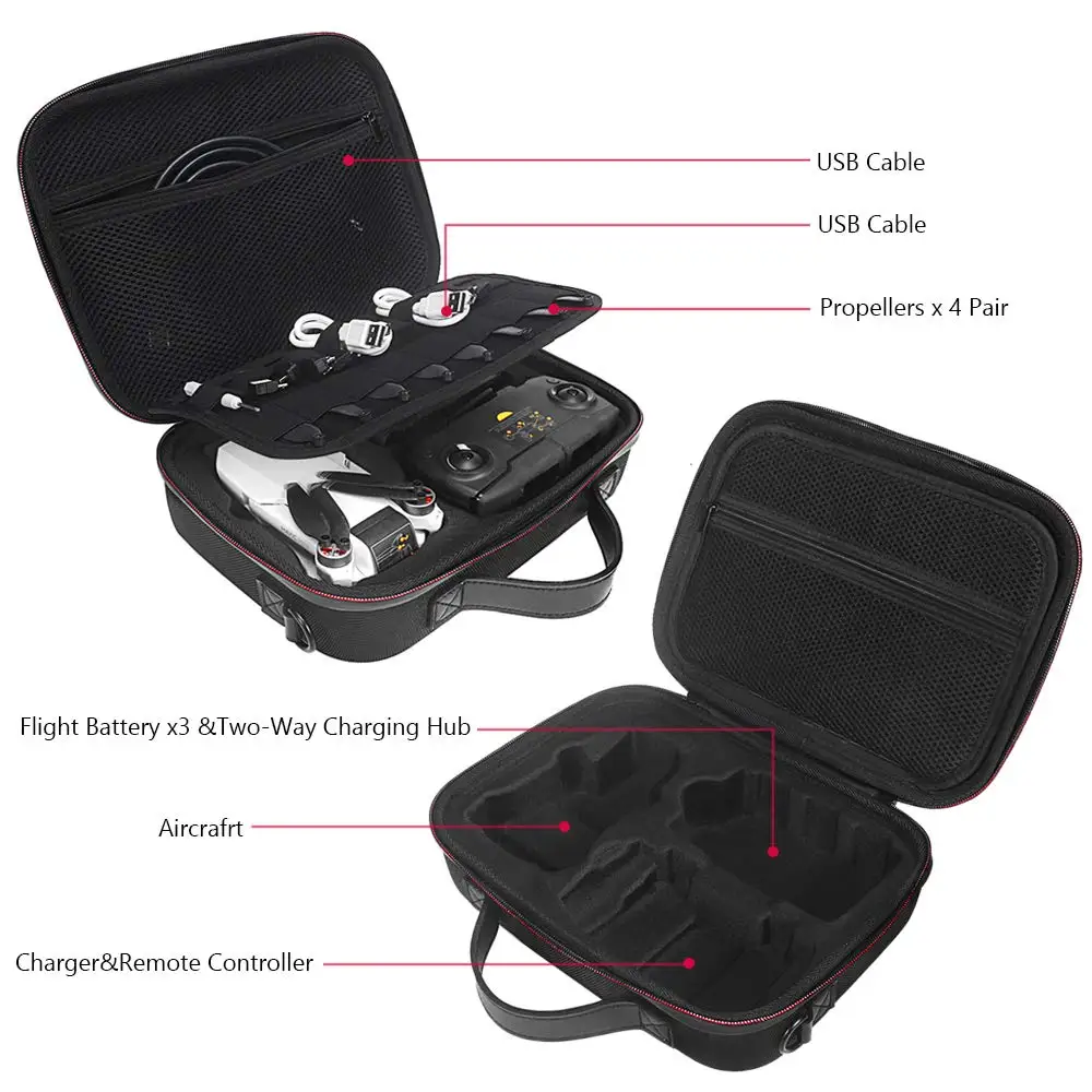 Buy Hard Carrying Case EVA Travelling Bag Shoulder Handheld Carrying Case Portable Suitcase Storage Bag for DJI Mavic Mini Drone
