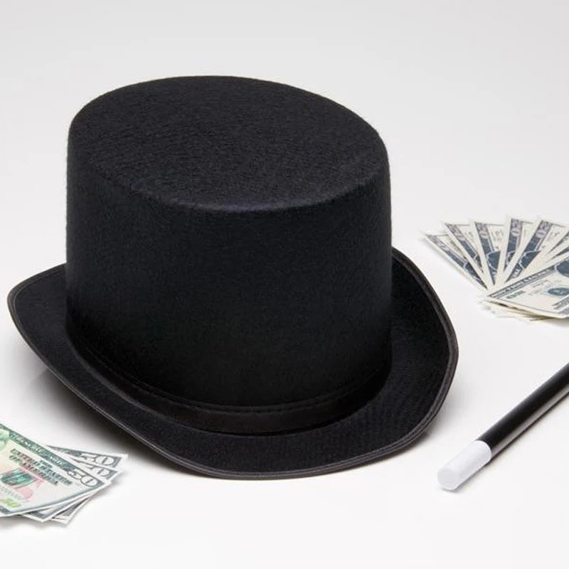 Горячая 16 см Высота кепки Волшебная Магия шляпа для фокусов панк черный топ шляпа Хэллоуин реквизит фетровые шляпы IE998