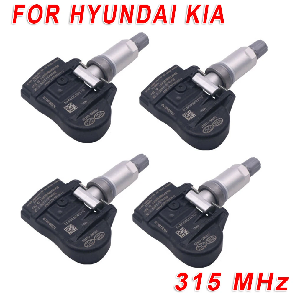 4 шт. датчики давления в шинах для Hyundai Kia TPMS Kit 315 МГц 52933 2M000 новые и