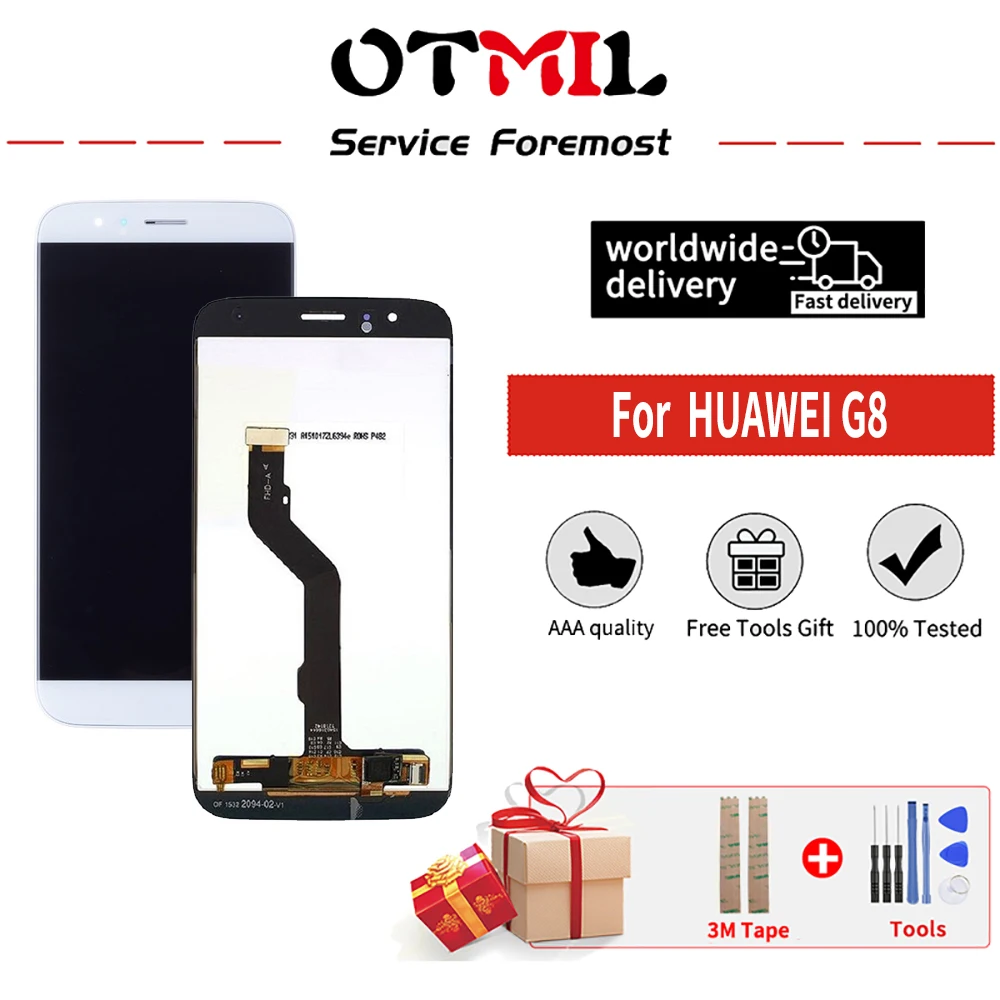 5 &quotоригинальный для Huawei G8 ЖК-дисплей сенсорный экран дигитайзер Замена HUAWEI RIO-AL00