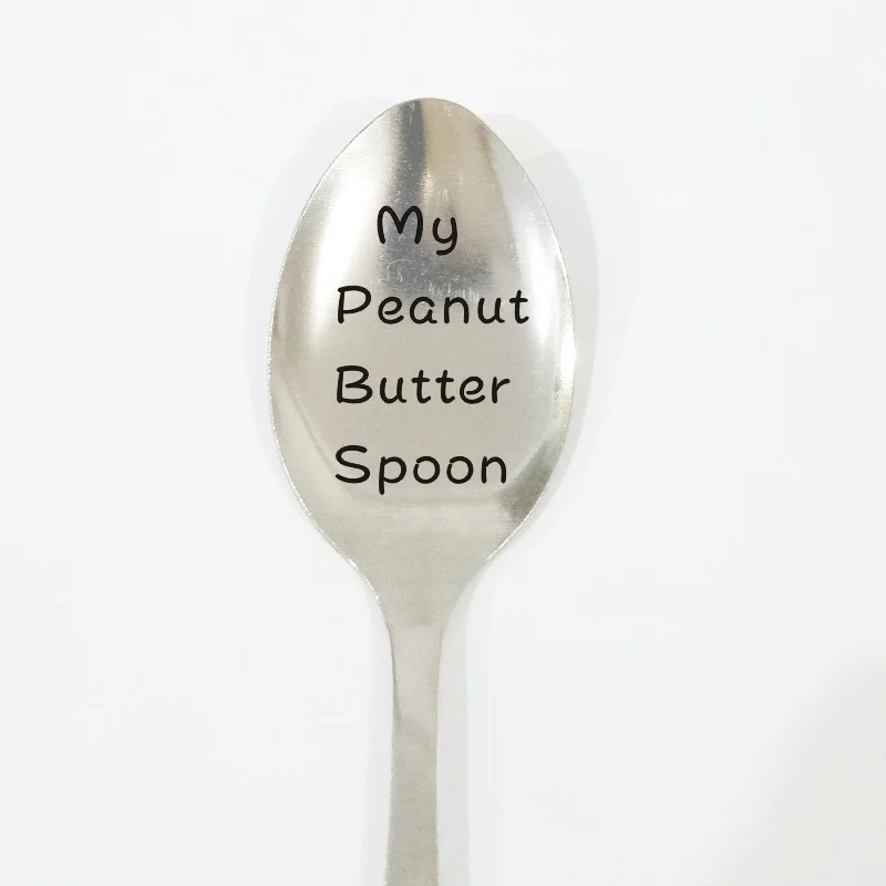 Cuchara para mantequilla con grabado láser, creativa, My Peanut, cuchara para mantequilla, regalo de cumpleaños para él, regalo de aniversario