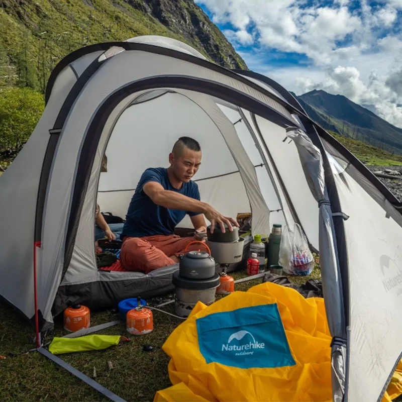 Палатка Naturehike Hiby туристическая семейная 20D силиконовая ткань водонепроницаемая