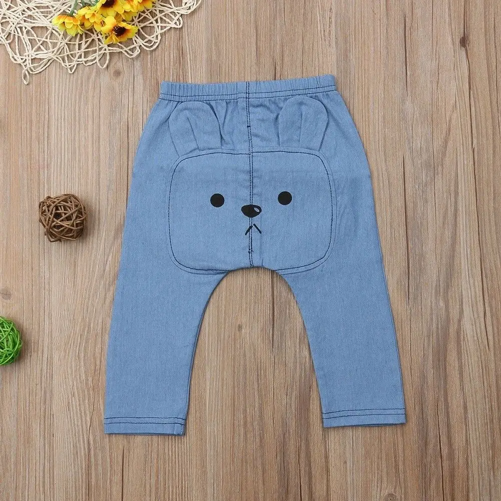 Детские штаны-шаровары для новорожденных мальчиков; брюки; леггинсы с рисунком медведя