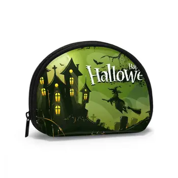 

Make Up Bag Travel Women Scary Trees Bats And Road House Zipper Fashion Women Travel Organizer Cosmetic Bag 2021