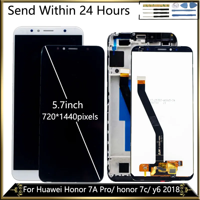 ЖК дисплей 5 7 дюйма для Huawei Honor 7A Pro / 7C Y6 2018 сенсорный экран с дигитайзером AUM L29 L41|lcd