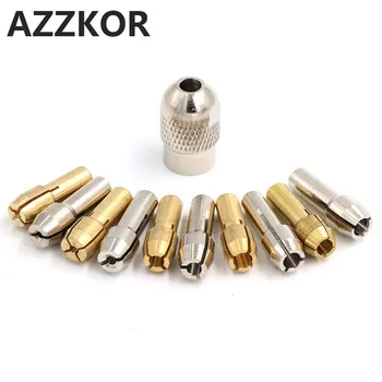 

Mini Brass Drill Chucks 1.0-3.2mm For Electronic AZZKOR Drill Collet Clamp Set 4.2/4.8mm Shank Power Tools Accessories 6pcs