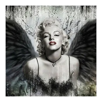 

Marilyn Monroe black wings Diamond Painting Round Full Drill Portrait woman Nouveaute DIY Mosaic Embroidery 5D Cross Stitch gift