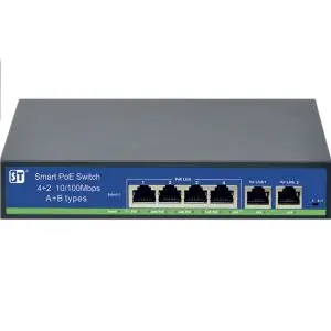 Space Technology источник питания ST-S44POE (2М/78W/АВ) (4 PoE+2 Up-Link) | Компьютеры и офис