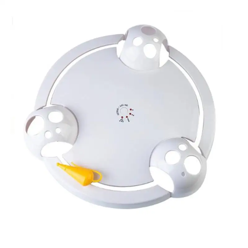 

360-Degree Automatic Rotation Plate Pet Cat Rotating Mice Catch ABS Electric Interactive Teaser Toy White