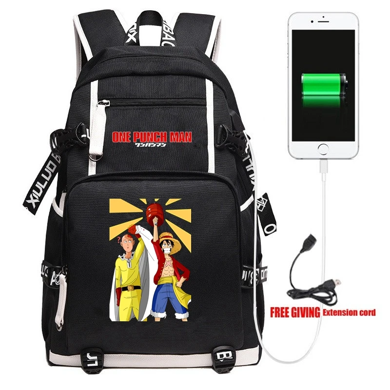 New Anime One Punch Man Backpack Unisex Travel Shoulder Laptop Bags Cartoon Teens Kids Student School Bags Bookbag Gift - Цвет: 4