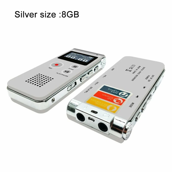 Перезаряжаемый Цифровой диктофон 8G/16G, диктофон, MP3 плеер, запись GK99