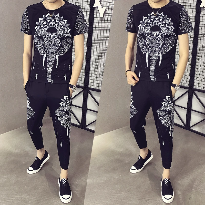 

Мужская модная футболка Moda Hombre 2020, рубашка, мужская приталенная одежда с коротким рукавом и принтом