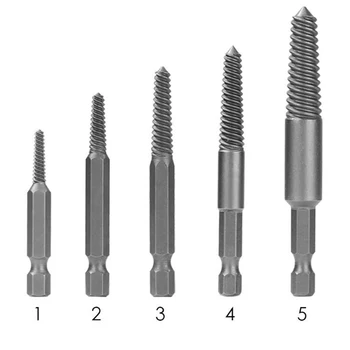 

5pcs Stud Rod Screw Extractor Bolt Drill Bit Broken Damage Repair Tool Easy Out