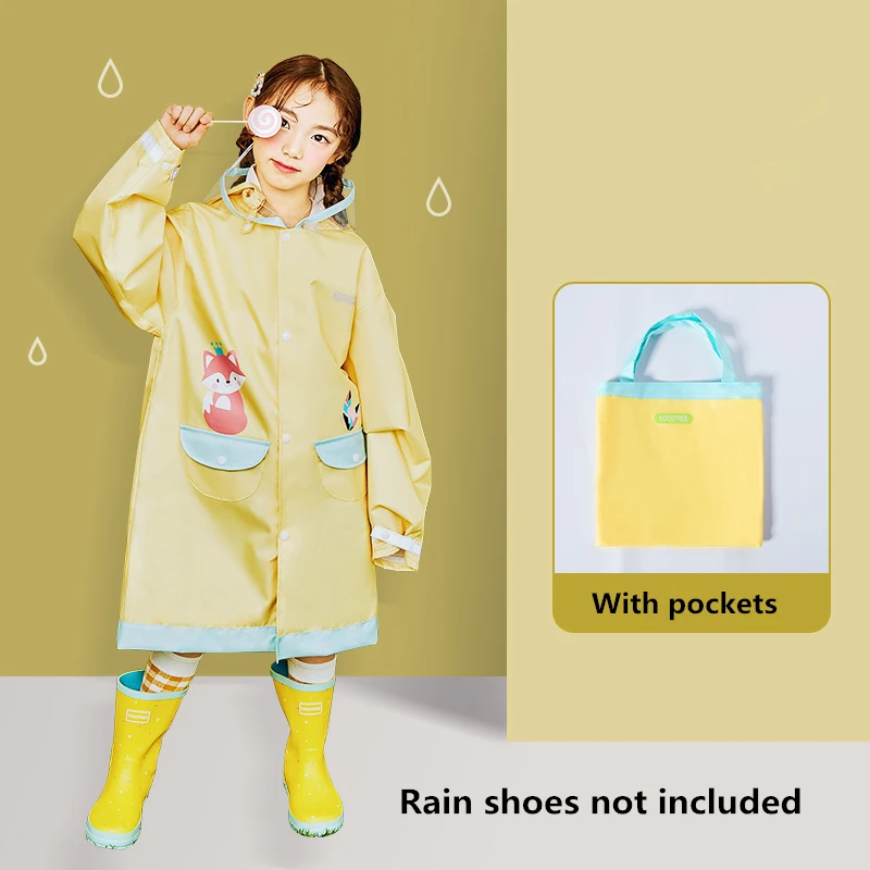 Students Raincoat With School Bags Cool Children Oxford Cloth Rainwear Kids Rain Pocket Jacket Waterproof Rain Coat Suit