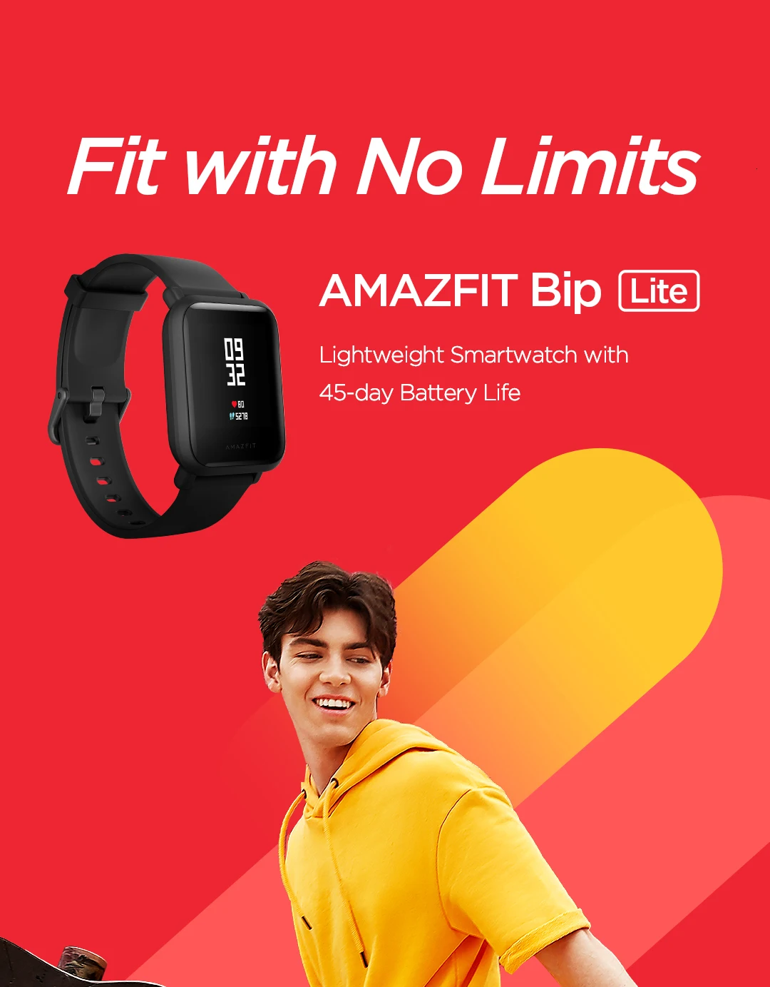 Новые глобальная версия Amazfit Bip Lite Смарт-часы 45 дней Срок службы батареи 3ATM в соответствии со стандартом водонепроницаемости Smartwatch для Xiaomi