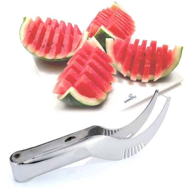 

1 Pcs Stainless Steel Watermelon Slicer Fruit Knife Cutter And Ice Cream Ballers Melon Scoop Double Size Spoon Set Kitchen Tools