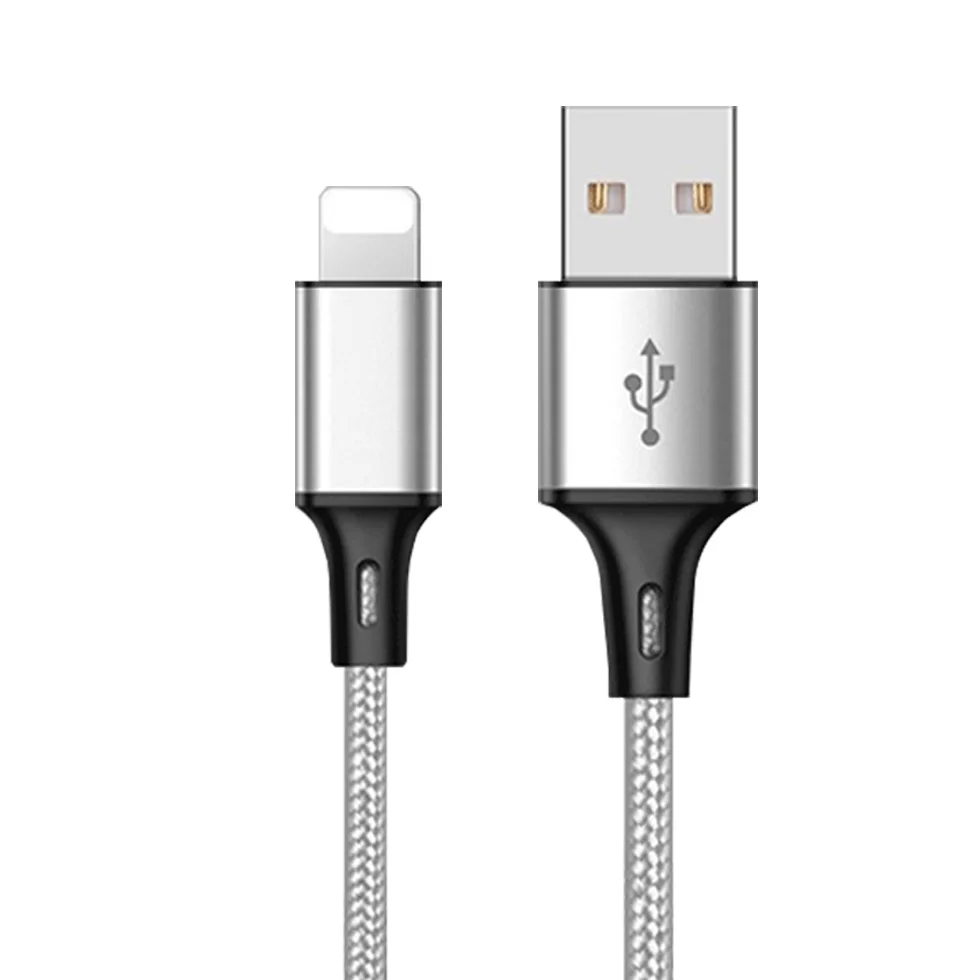 2 м 3M USB Кабель зарядного устройства для iPhone 7 8 Plus 11 Pro XS Max X XR 5 5S 6 S 6 S iPad длинный провод для передачи данных телефона провод для быстрой зарядки - Цвет: Серебристый